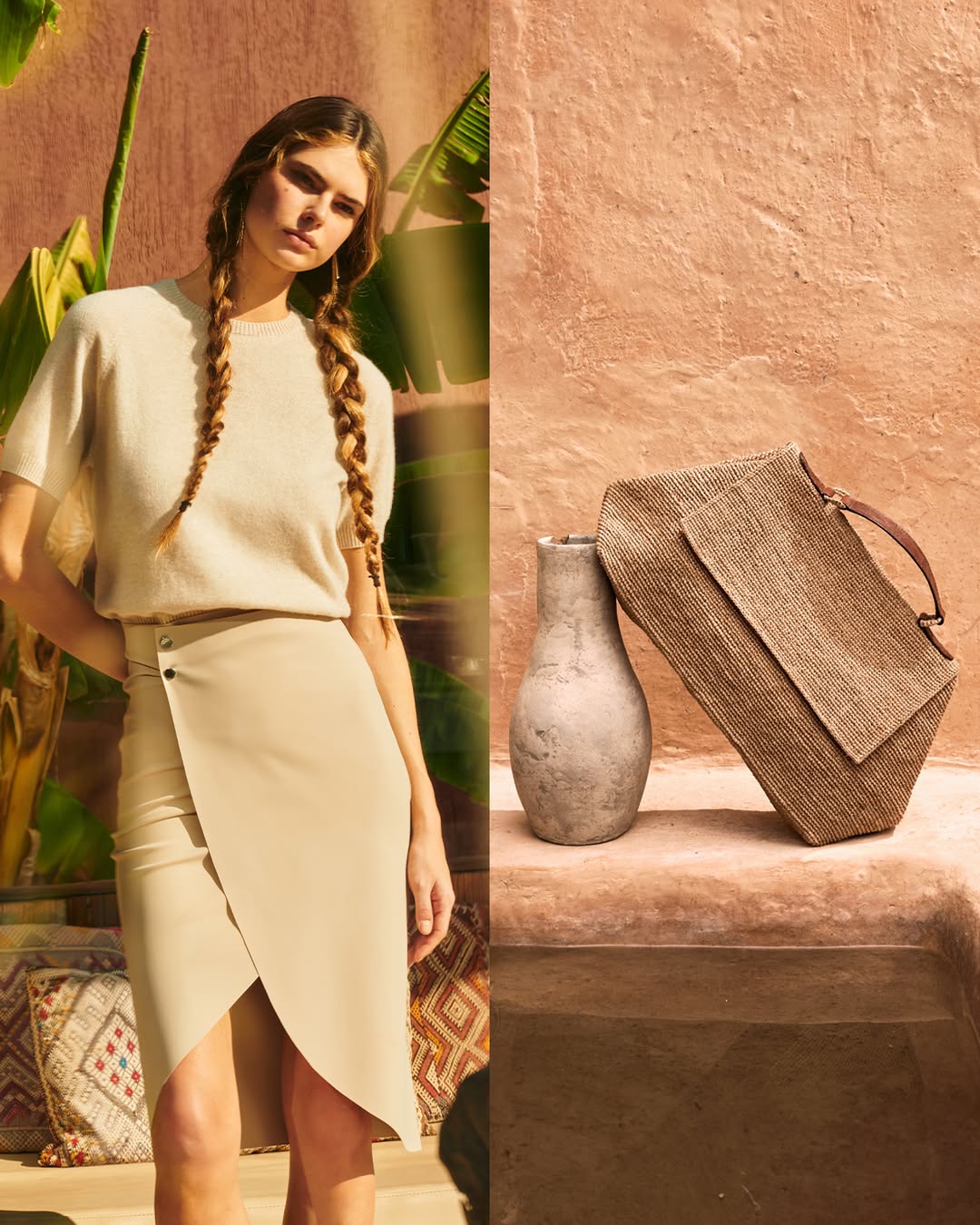 ✨未使用✨TRAVER トレヴァー ガーメントバッグ リネン 2way Trapeze bag in RAFFIA - Basket in RAFFIA - Veronika Loubry | IBELIV