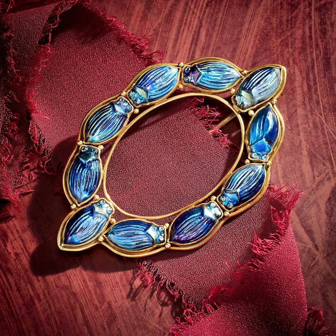 Macklowe Gallery | René Lalique Art Nouveau Enamel and 18K Gold