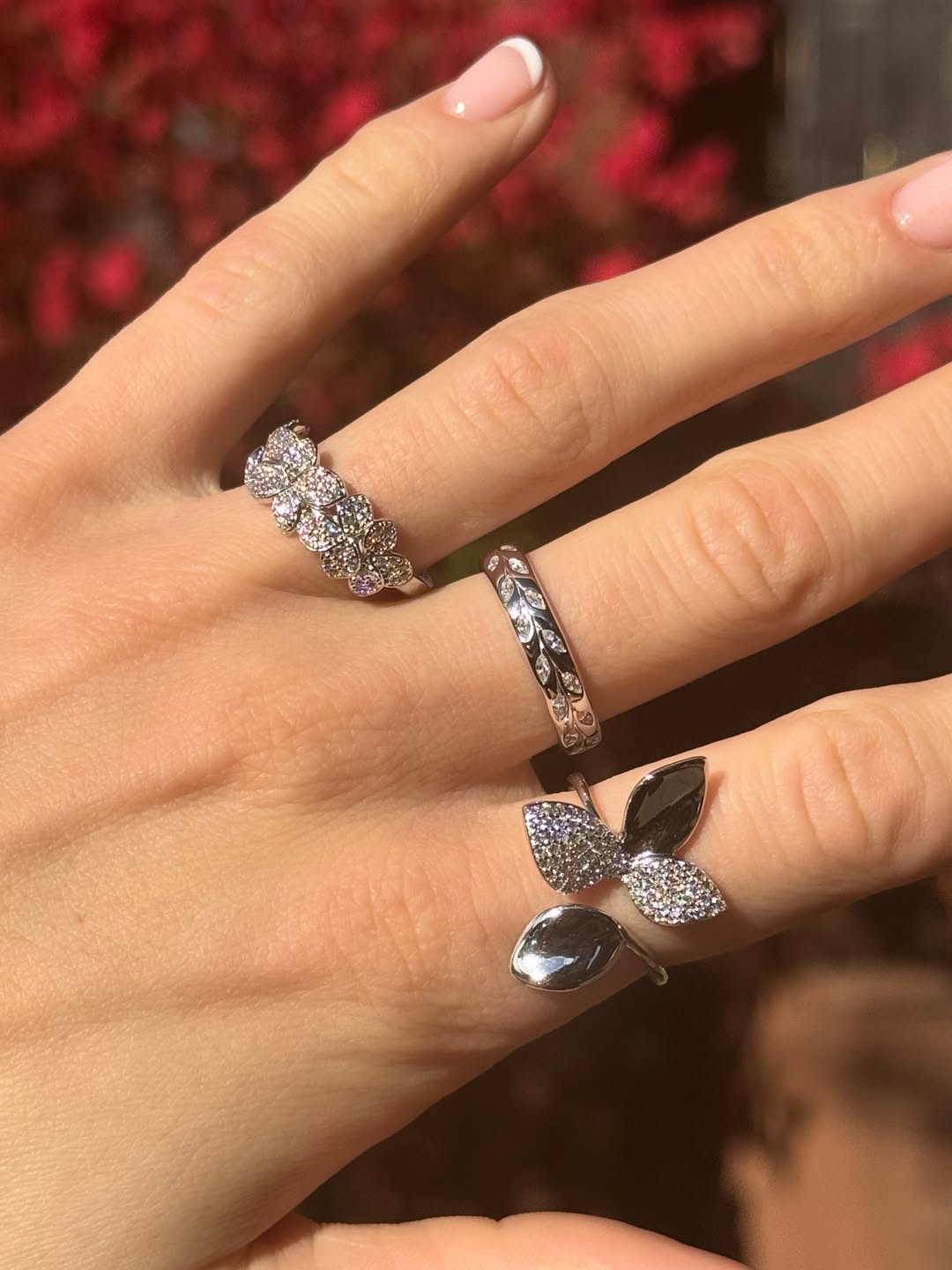 Suzy Levian 14K Rose Gold 0.40cttw Diamond Double Butterfly