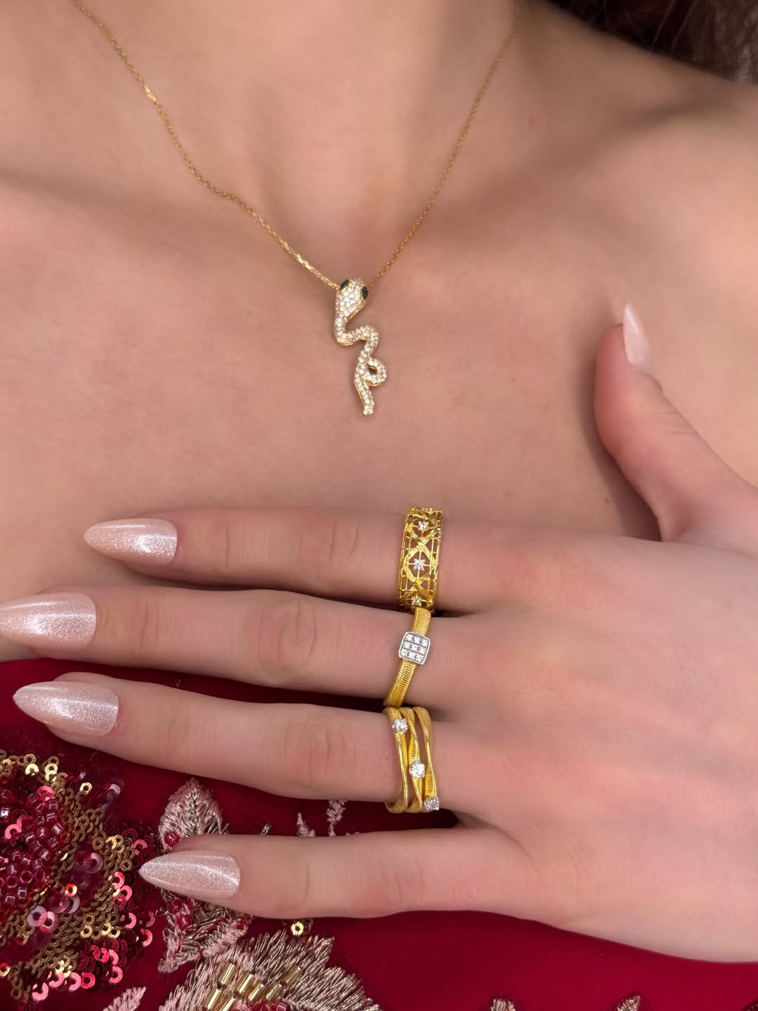 Suzy Levian 14K Yellow Gold 0.40cttw Diamond Double Butterfly