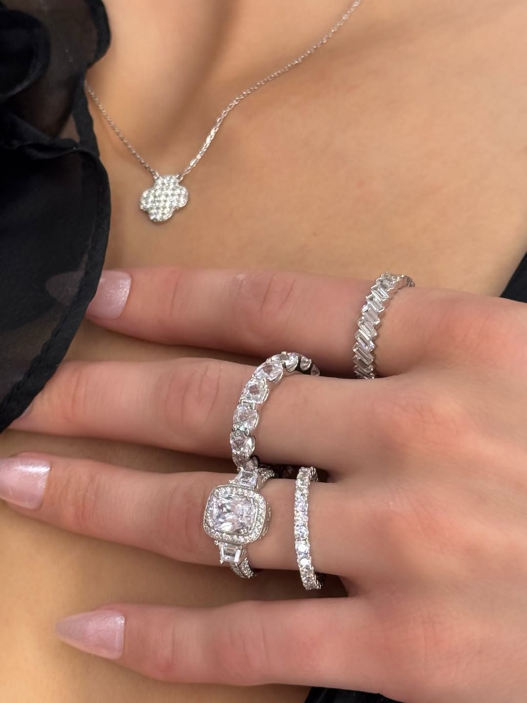 Suzy Levian Sterling Silver Pink Sapphire and Diamond Accent Cross