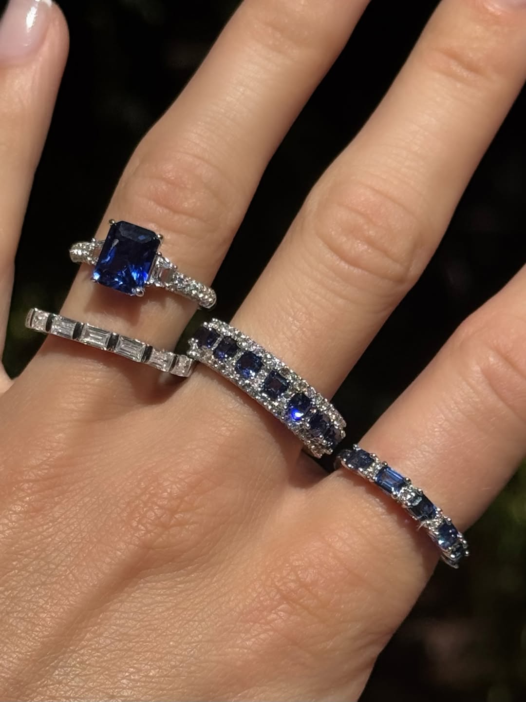 Suzy Levian 14K White Gold .63cttw Diamond Clover By The Yard