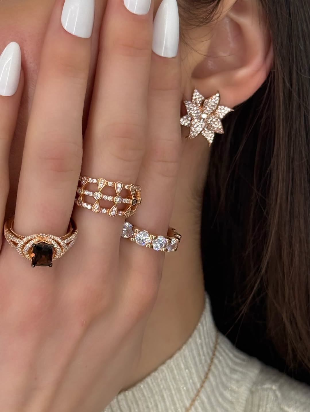 Suzy Levian Sterling Silver Pink Sapphire and Diamond Accent Cross