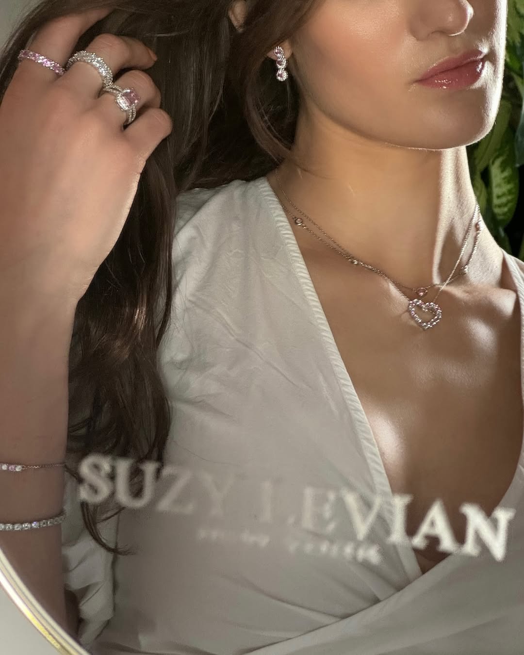 Suzy Levian Blue Sapphire Black Rhodium Sterling Silver Pave
