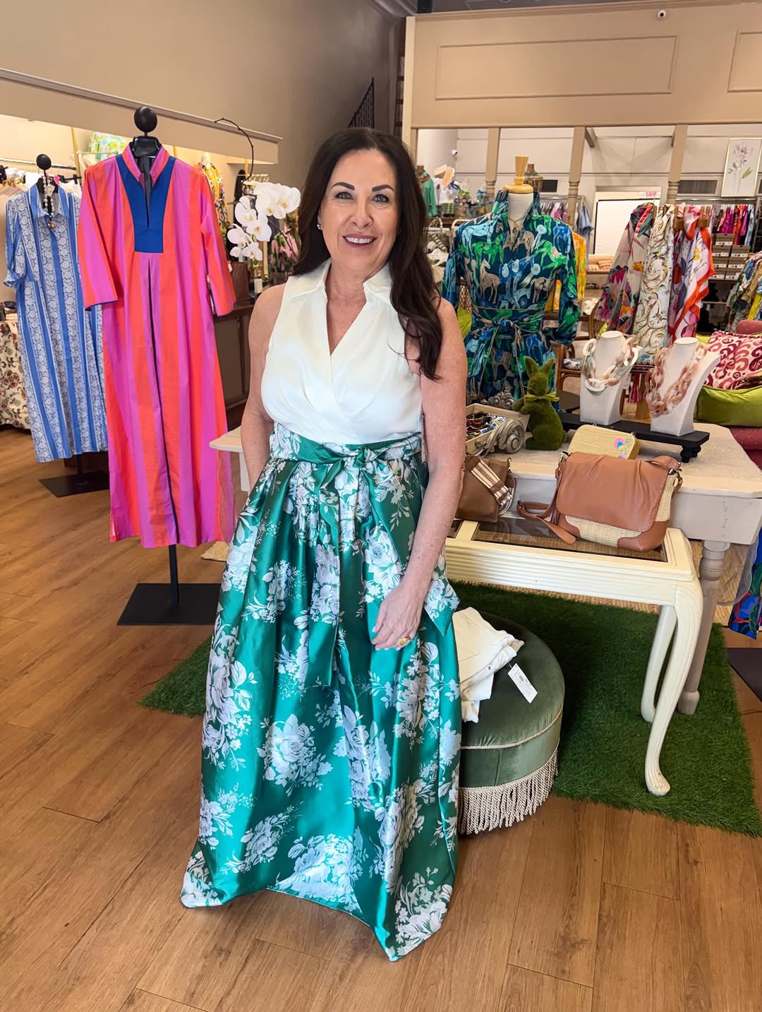 chinese dress ladies Anna Cate cali maxi shell stamp dress